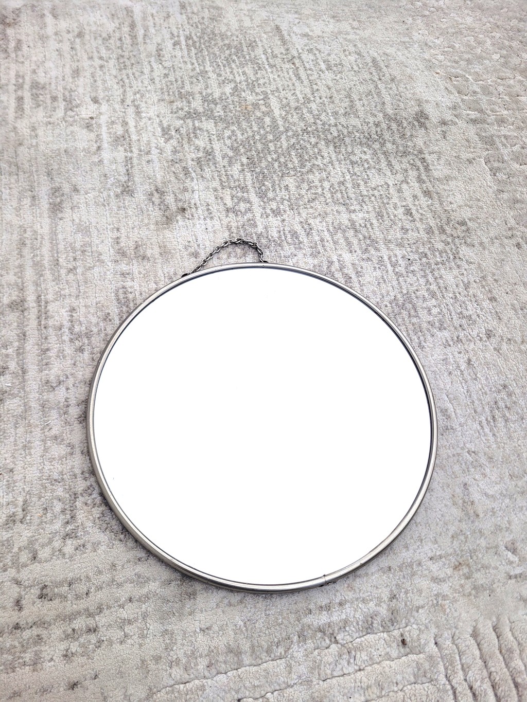 Miroir barbier rond vintage 28cm 02