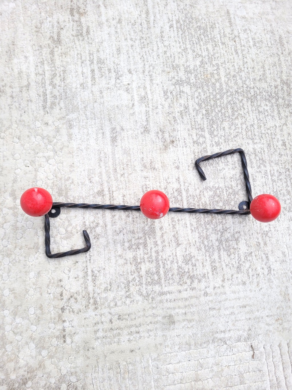 Porte manteaux boules vintage rouge 04