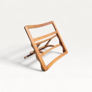 Dossier de plage pliant vintage en bois 1950 01