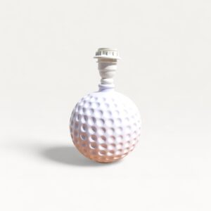 Pied de lampe vintage balle de golf céramique blanche “Monteuse” 01