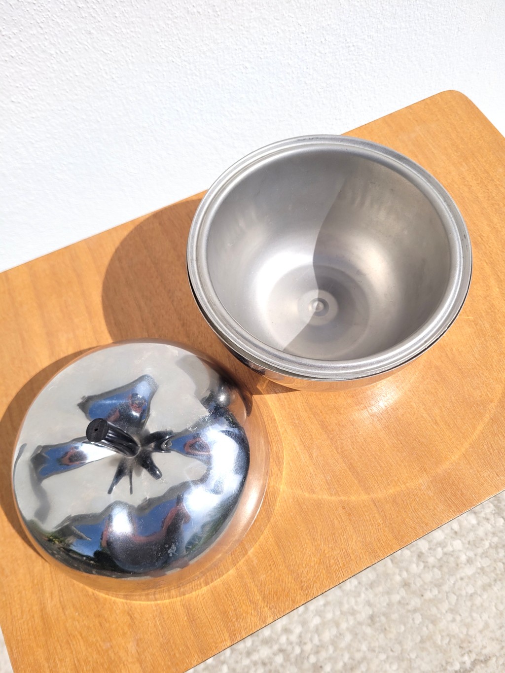 Pomme à glaçons métal chromé vintage 04