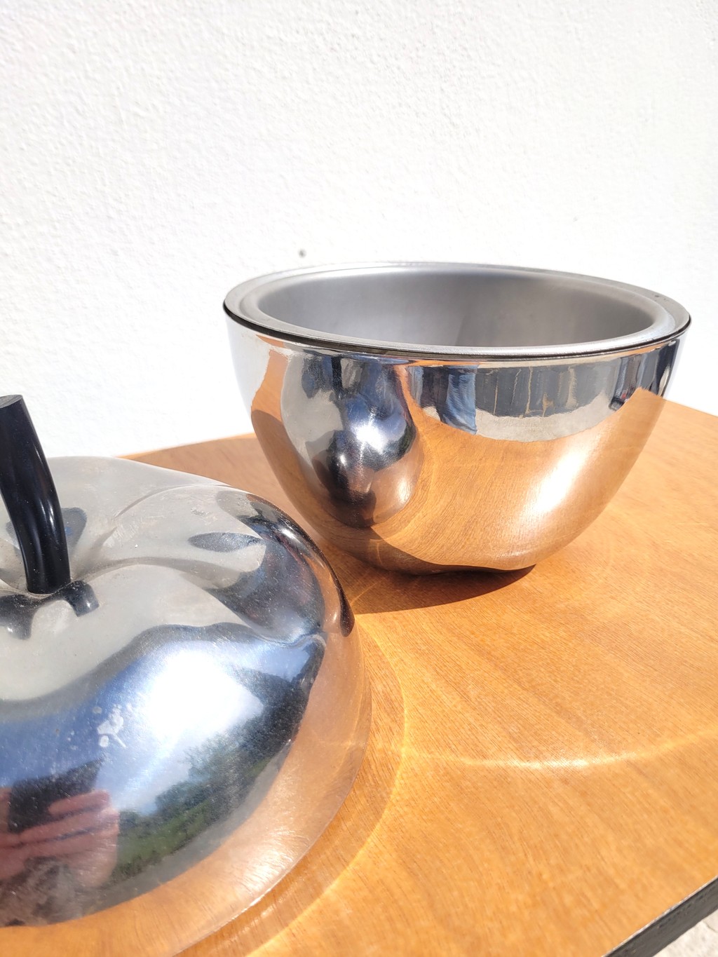 Pomme à glaçons métal chromé vintage 05