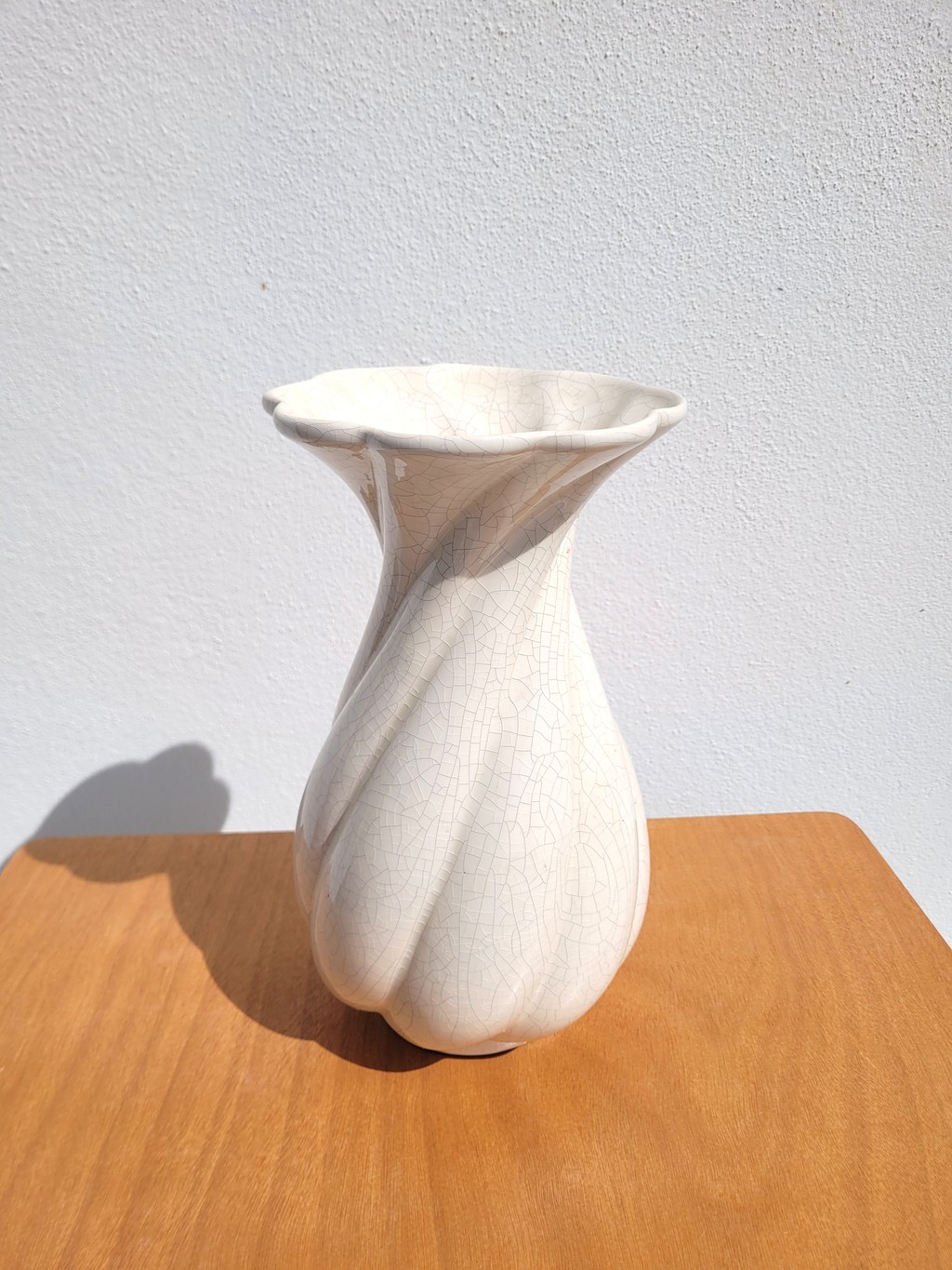 Vase vintage en céramique craquelée Faïencerie de Charolles 02