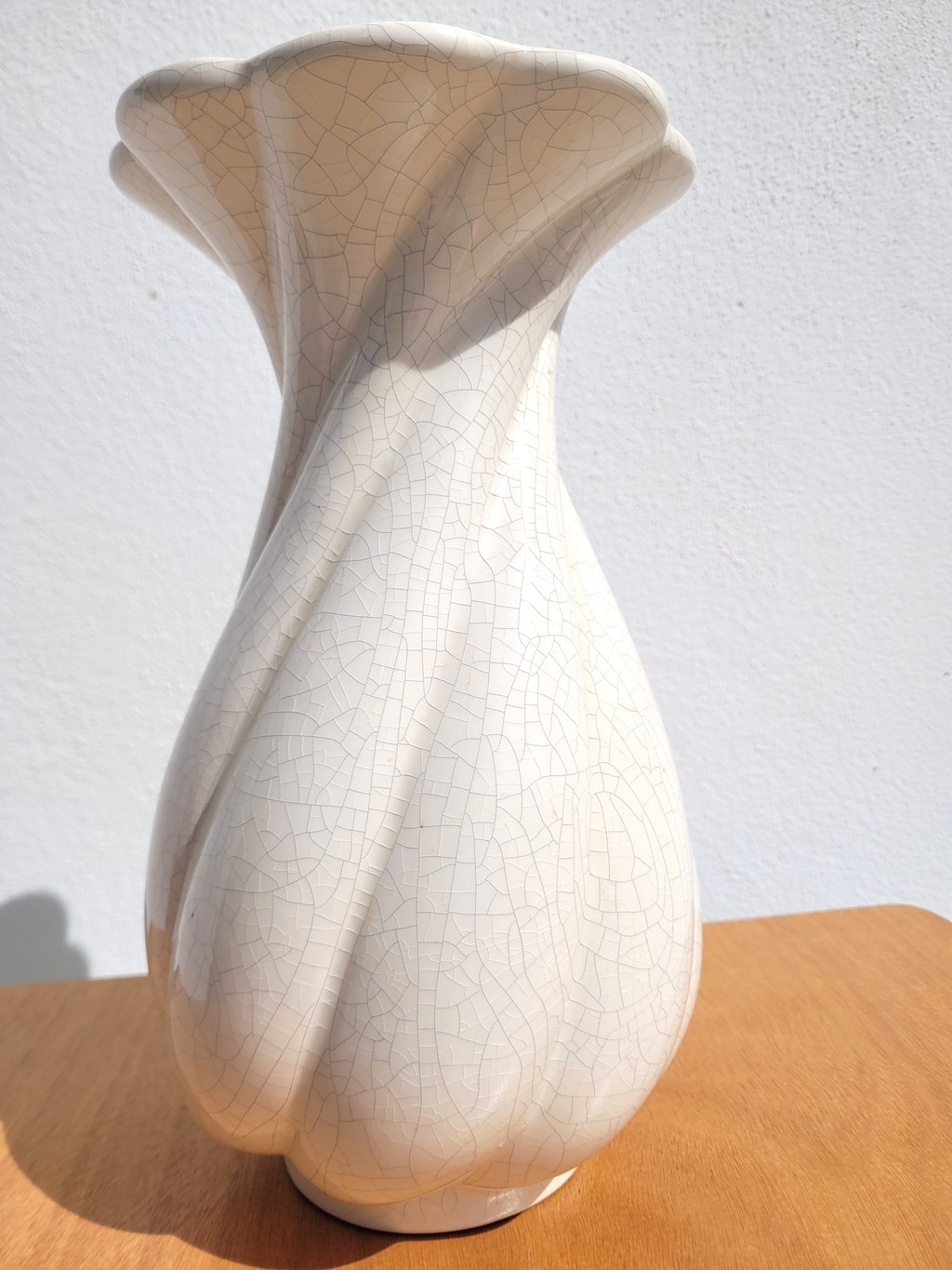 Vase vintage en céramique craquelée Faïencerie de Charolles 03