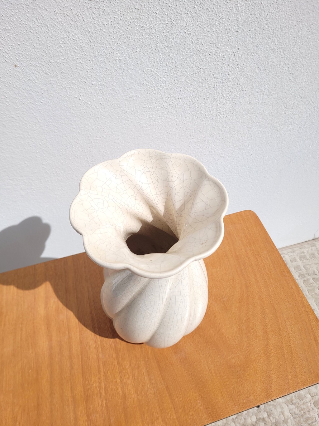 Vase vintage en céramique craquelée Faïencerie de Charolles 04