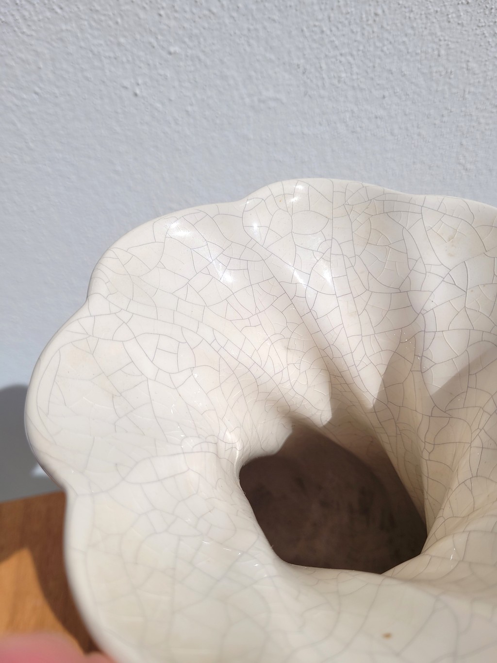 Vase vintage en céramique craquelée Faïencerie de Charolles 05