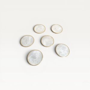 Lot de 6 sous verres en nacre et laiton doré 04