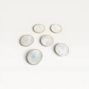 Lot de 6 sous verres en nacre et laiton doré 04