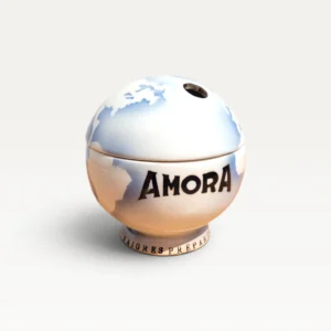 Moutardier publicitaire Amora en faïence de Digoin 07