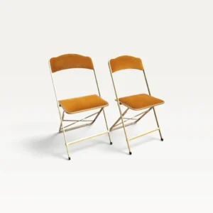 Paire de chaises Opéra vintages moutarde années 70 01