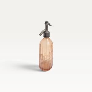 Siphon de bistrot vintage M Audebert Bort les Orgues verre rose 01