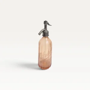 Siphon de bistrot vintage M Audebert Bort les Orgues verre rose 01