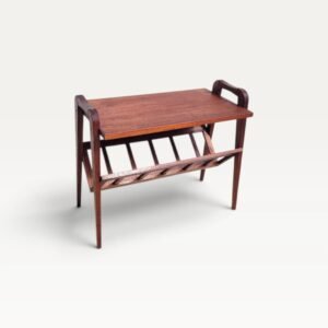 Tablette porte revues vintage années 60 en bois 01