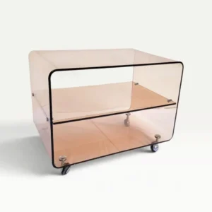 desserte vintage en plexiglas fume 70s dlg michel dumas 60cm 06