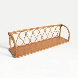 etagere murale vintage en rotin annees 60 70 05