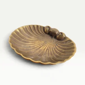 vide poche coquillage en laiton massif vintage 06